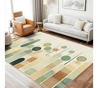 Retro Style Rugs 160 x 230cm for Living Room Washable, 70s 80s Geometric Pattern Area Rug Bedroom Decor, Non Slip Low Pile Soft Floor Carpet, FD3816