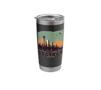Retro Style Seattle, Washington City Skyline Stainless Steel Insulated Tumbler