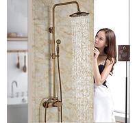 Retro Style Shower Faucet Set Single Handle with Handheld Shower Mixer Taps Wall Mount Antique Bathroom Bath Shower Mixer Faucet,