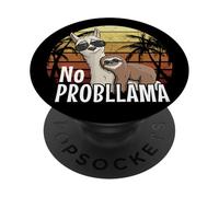 Retro Style Sloth Riding Llama with Sunglasses No ProbLlama PopSockets Adhesive PopGrip