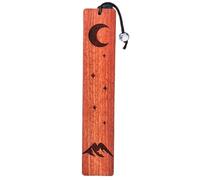Retro Style Sun Moon Star Pattern Sandalwood Wooden Bookmarks Students Notes School Library Reading Stationery Supplies(1Pcs Sandalwood A)