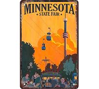Retro style tin sign MINNESOTA STATE FAIR Metal Wall Sign art decoration poster suitable for garage bar restaurant living room bedroom kitchen cafe bar 12X8 inches