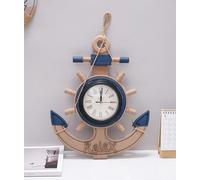 Retro Style Vintage Wood Indoor Wall Clock - European Victoria Mid Century Style, Battery Operated, Silent Clock for Living Bedroom Wall Vintage Decor, B