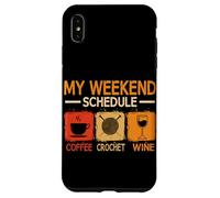 Retro Style Weekend Schedule Coffee Crochet Wine Crocheting Case for iPhone XS Max