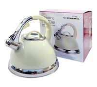 Retro Style Whistling Kettle. 3.5 Litre. Cream. Stainless Steel.