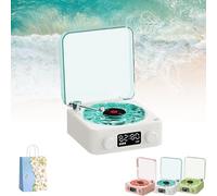 Retro-style Wireless waves vinyl Bluetooth Speaker, aquavinyl speaker, the waves vinyl player, 2024 New Portable Vintage Vinyl Speaker with Adjustable Light and Time (Blue)