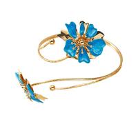 Retro Styles Adjustable Wrist Cuff Adorned with Floral Drip Oil Patterns Suitable for Travel Photography Retro Drip Oil Jewelry Tender Floral Armlet