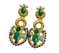 Retro Styles Dangle Earrings with Rhinestones Detail and Comfortable Posts Crystals Embellished Earrings