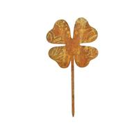 Retro Styles Metal Four Clovers Ground Stake Perfect, Rust Color