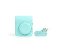 Retro Stylish Camera Case for Instax Mini 13 PU Leather Water-Resistant Anti-Scratch Shock-Absorbing Anti-Drop Wear-Resistant Storage Bag with Magnetic Buckle,Back Pocket and Shoulder Strap (Green)