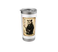 Retro Sumi-e Aesthetic Martial Arts Samurai Warrior Opossum Stainless Steel Insulated Tumbler