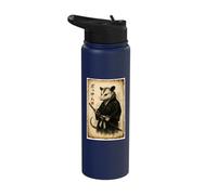 Retro Sumi-e Aesthetic Martial Arts Samurai Warrior Opossum Stainless Steel Insulated Water Bottle