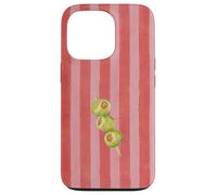 Retro Summer Gourmet Olive Martini Pink Red Stripes Case for iPhone 13 Pro