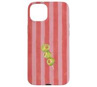 Retro Summer Gourmet Olive Martini Pink Red Stripes Case for iPhone 15 Plus