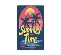 Retro Summer Time Palm Trees Sunset Single Toggle Blank Wall Plate Light Switch Cover Decorative 1 Gang for Kitchen Room Bathroom Size 11.4x7cm