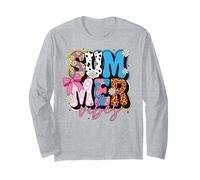 Retro Summer Vibes Floral Cow Leopard Polka Dot Design Women Long Sleeve T-Shirt