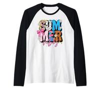 Retro Summer Vibes Floral Cow Leopard Polka Dot Design Women Raglan Baseball Tee
