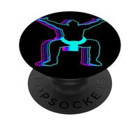 Retro Sumo Wrestling Japanese Sumo Wrestler Vaporwave PopSockets Adhesive PopGrip