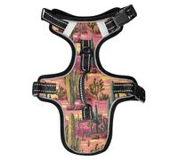 Retro Sun Cacti Purple Art Reflective Dog Walking Gear for Great dane Dog Walking Control Animal Vest for Dogs Chaleco para perro