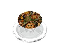 Retro Sun Face Moon Face Frog Folk Art Celestial Collage PopSockets PopGrip for MagSafe