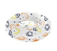 Retro Sun Moon Orange White Pet Dog Beds Anti-Slip fluffier Orthopedic Dog Bed for Medium Size Pets Supplies