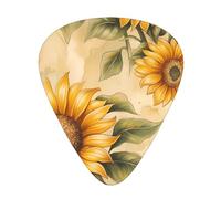 Retro Sunflower Florals Flower Guitar Picks Gift Set - Smooth Durable Plectrums For Acoustic, Electric & Bass Guitar, Perfect Present For Guitar Lovers & Musicians