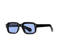 Retro Sunglasses for Women Luxury Fashion Clear Men Punk Uv400 (Black Blue,One Size)