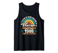 Retro Sunset 38 Years of Awesome Born 1988-38th Birthday Tank Top