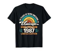Retro Sunset 39 Years of Awesome Born 1987-39th Birthday T-Shirt