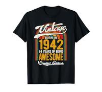 Retro Sunset 84 Years of Awesome Born 1942-84th Birthday T-Shirt