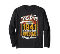Retro Sunset 85 Years of Awesome Born 1941-85th Birthday Long Sleeve T-Shirt