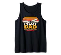 Retro Sunset Airplane Aviation Humor for A Cool Pilot Papa Tank Top