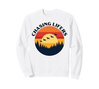 Retro Sunset Chasing Lifers Vintage Birdwatching Birdwatcher Sweatshirt