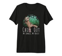 Retro Sunset Chill Out My Jungle My Rules Sloth Premium T-Shirt