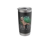Retro Sunset Chill Out My Jungle My Rules Sloth Stainless Steel Insulated Tumbler