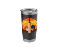 Retro Sunset Cricket Bat Cricketer Batsman Bowler Stainless Steel Insulated Tumbler