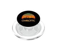 Retro Sunset Downtown Charlotte Skyline North Carolina PopSockets PopGrip for MagSafe