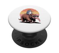 Retro Sunset Echidna Mole Spiny Anteater PopSockets Adhesive PopGrip