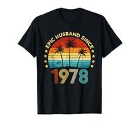 Retro Sunset Epic Husband Since 1978 48 Year Anniversary T-Shirt