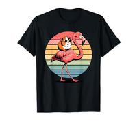 Retro Sunset Flamingo Guinea Pig Flamingos T-Shirt