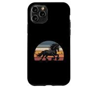 Retro Sunset Galloping Gypsy Cob Draft Horse Gypsy Vanner Case for iPhone 11 Pro