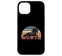 Retro Sunset Galloping Gypsy Cob Draft Horse Gypsy Vanner Case for iPhone 13