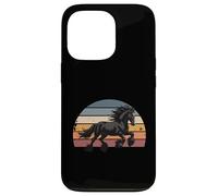 Retro Sunset Galloping Gypsy Cob Draft Horse Gypsy Vanner Case for iPhone 13 Pro