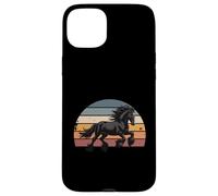 Retro Sunset Galloping Gypsy Cob Draft Horse Gypsy Vanner Case for iPhone 15 Plus