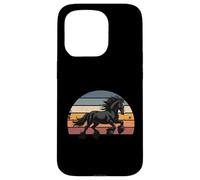 Retro Sunset Galloping Gypsy Cob Draft Horse Gypsy Vanner Case for iPhone 15 Pro