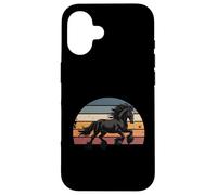 Retro Sunset Galloping Gypsy Cob Draft Horse Gypsy Vanner Case for iPhone 16