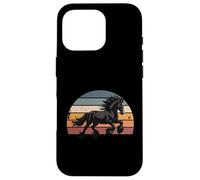Retro Sunset Galloping Gypsy Cob Draft Horse Gypsy Vanner Case for iPhone 16 Pro