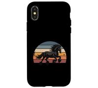 Retro Sunset Galloping Gypsy Cob Draft Horse Gypsy Vanner Case for iPhone X/XS