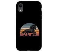 Retro Sunset Galloping Gypsy Cob Draft Horse Gypsy Vanner Case for iPhone XR
