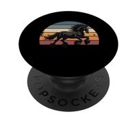 Retro Sunset Galloping Gypsy Cob Draft Horse Gypsy Vanner PopSockets Adhesive PopGrip